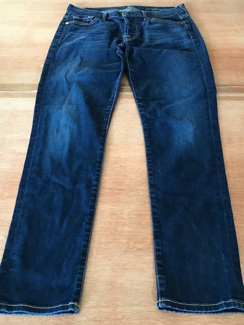7 For All Mankind Josefina Skinny Boyfriend Jeans Women 26 Blue Button Fly 19689